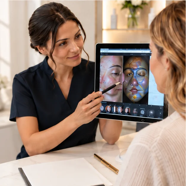 Consultation privée avec analyse de peau 4D