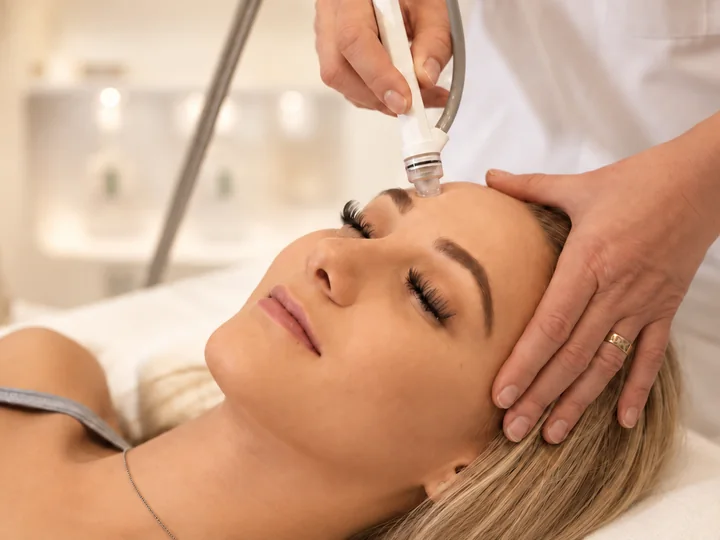 Soin NewJet réalisé sur le visage