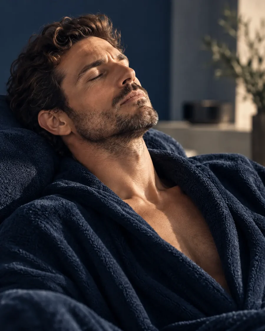 Homme détendu après un soin