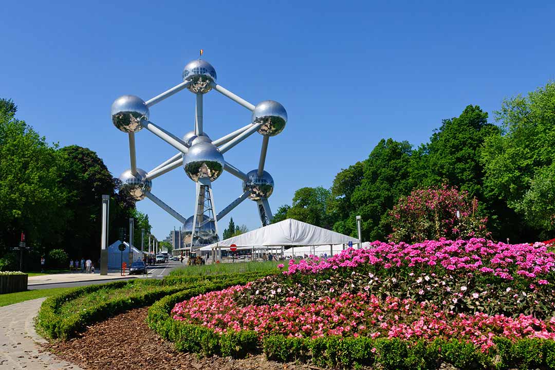 Foto van het Atomium in Brussel.